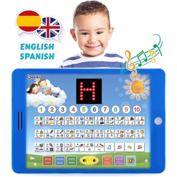 Spanish-English Learning Bilingual Tablet Educational Toy w/ ABC Games& Spelling - Picture 5 of 6